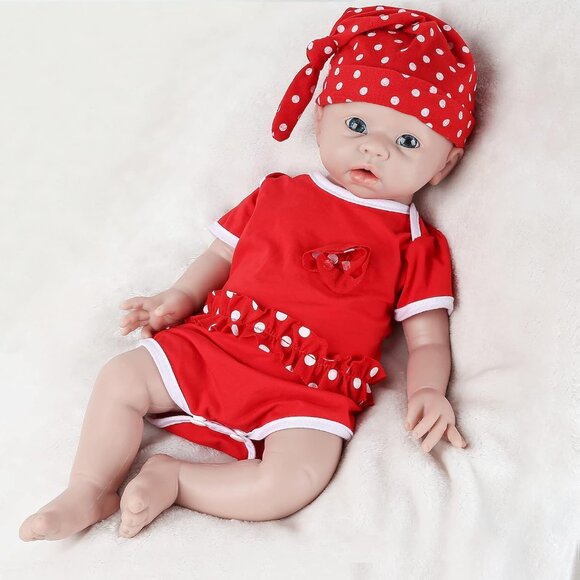 🆕20 inch Full Body Silicone Baby Dolls Girl Open Eyes Baby Stress-Relief Toy - Picture 1 of 6